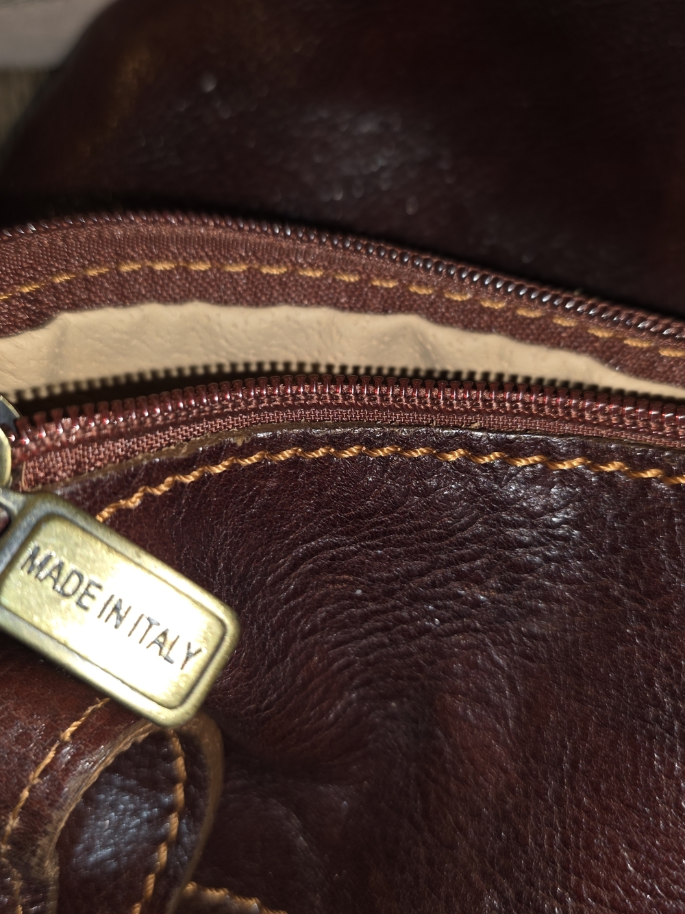 Italian Leather Duffle Bag Vero Cuoio Lavorazione Artigianale Weekender - Picture 6 of 9